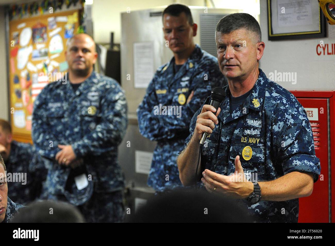 MCPON, Naval Station Mayport, Navy, Navy Region Southeast, Rick D. West, Sailor, Marina degli Stati Uniti Foto Stock