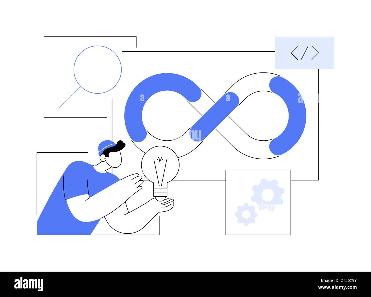 App ciclo di vita illustrazioni vettoriali isolate di cartoni animati. Illustrazione Vettoriale