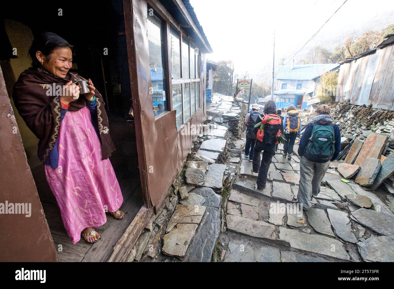 TREKKING IN NEPAL Foto Stock
