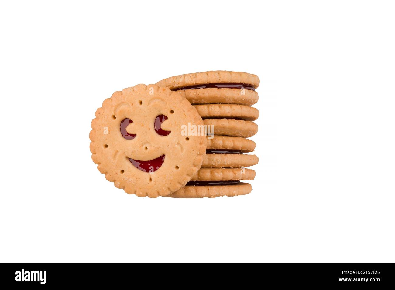 facce divertenti biscotti sullo sfondo Foto Stock