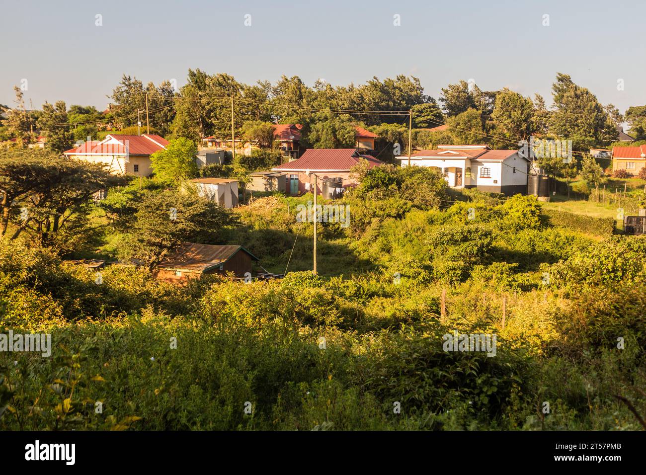 Vista della città di Marsabit, Kenya Foto Stock