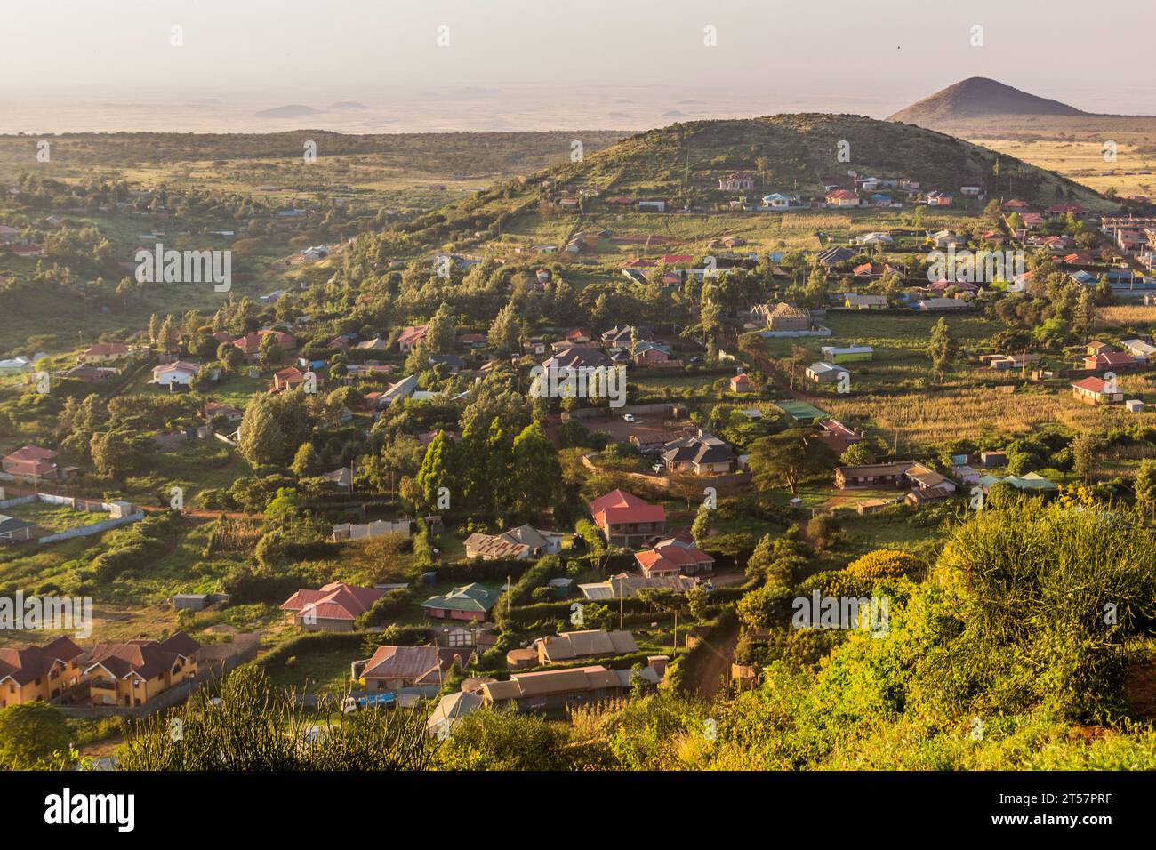 Vista della città di Marsabit, Kenya Foto Stock