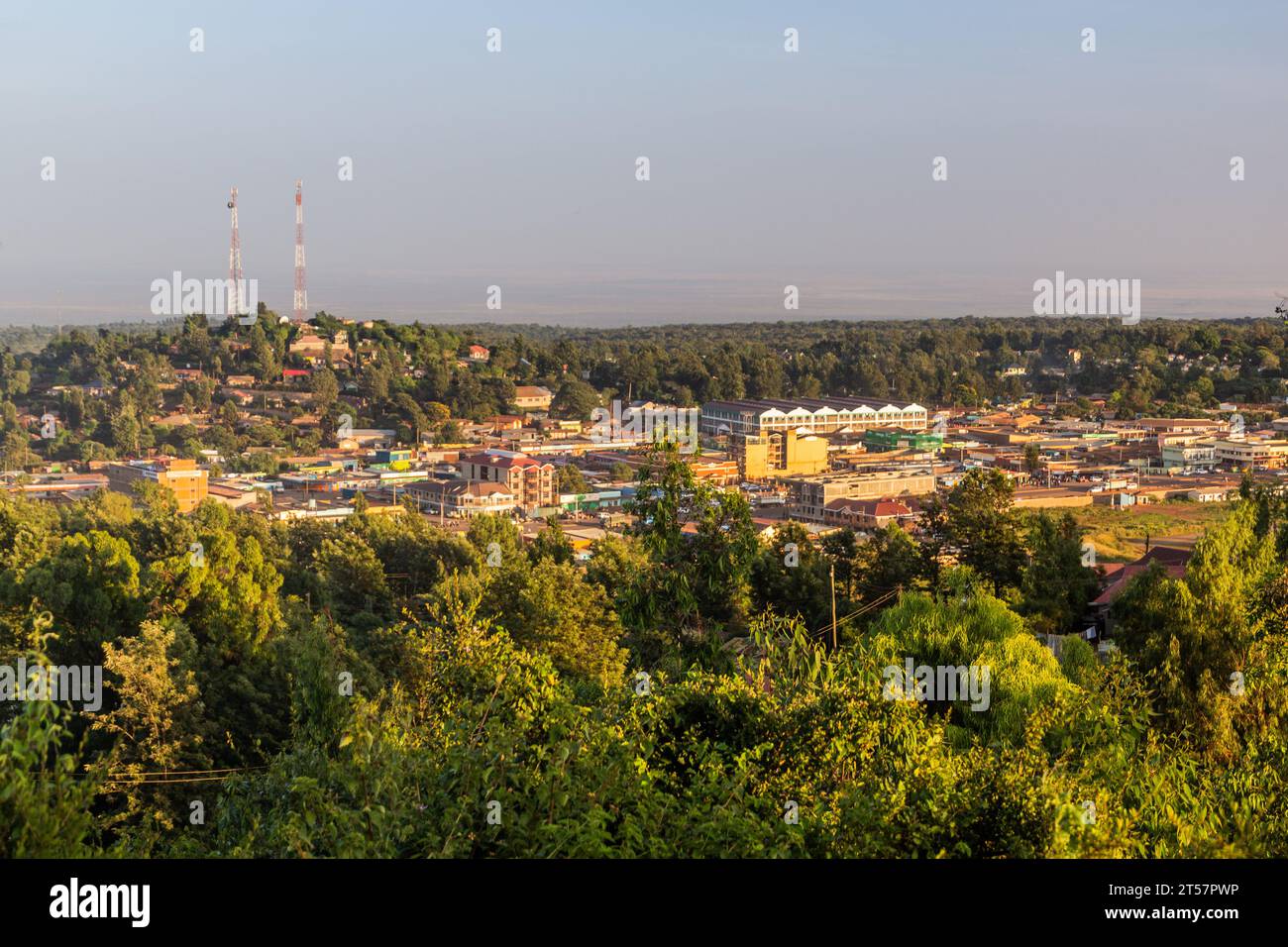 Vista aerea della città di Marsabit, Kenya Foto Stock