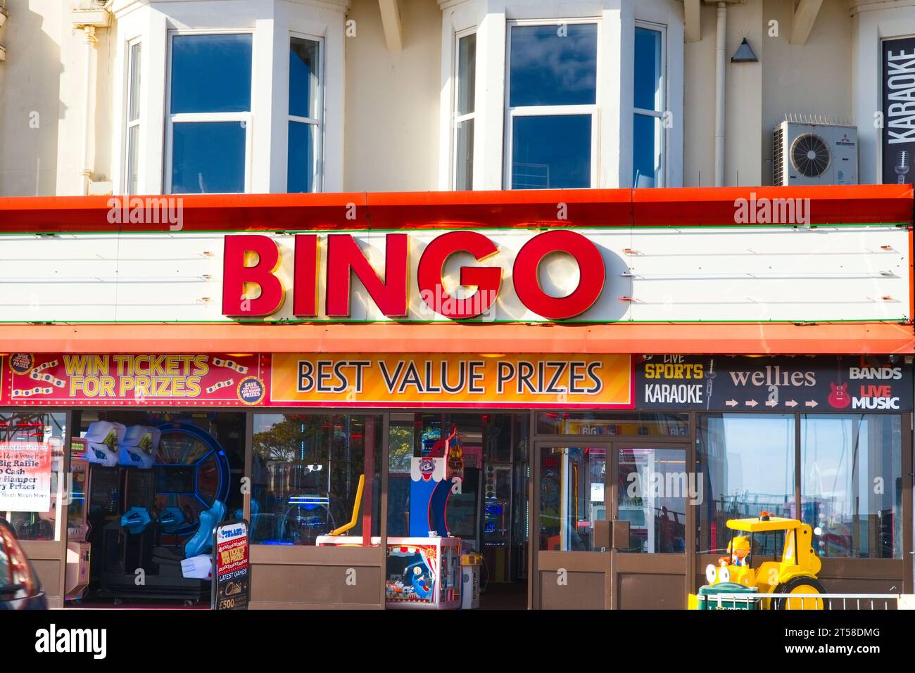Lettera bingo sul mare a Skegness Foto Stock