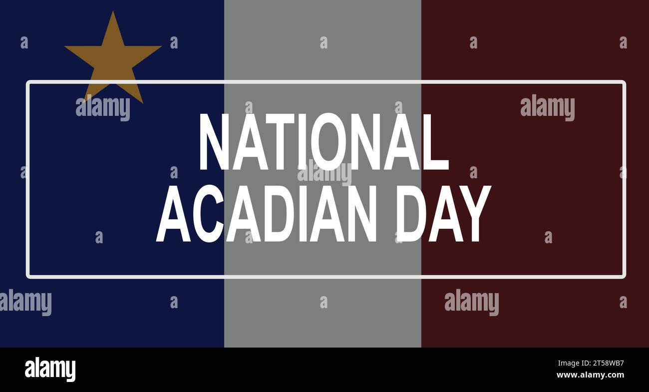 Giornata nazionale acadiana con immagine vettoriale su sfondo bianco Illustrazione Vettoriale