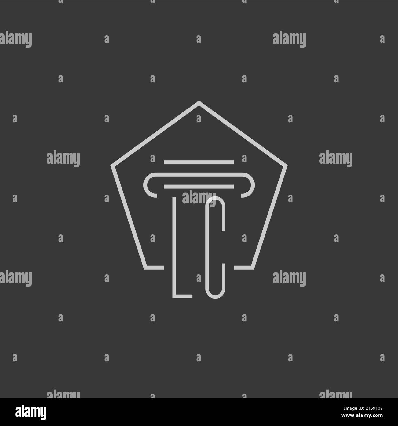 Monogramma iniziale LC con idee di design del logo a colonna monolina Illustrazione Vettoriale