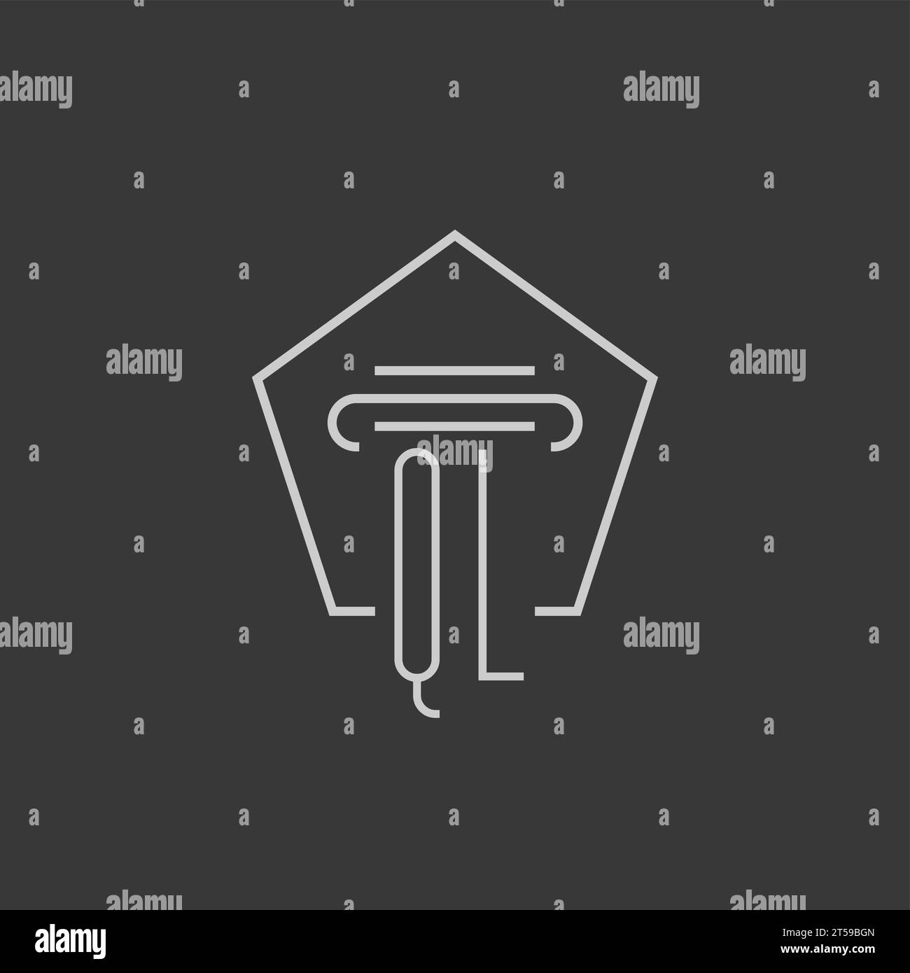 Monogramma QL iniziale con idee di design del logo a colonna monolina Illustrazione Vettoriale