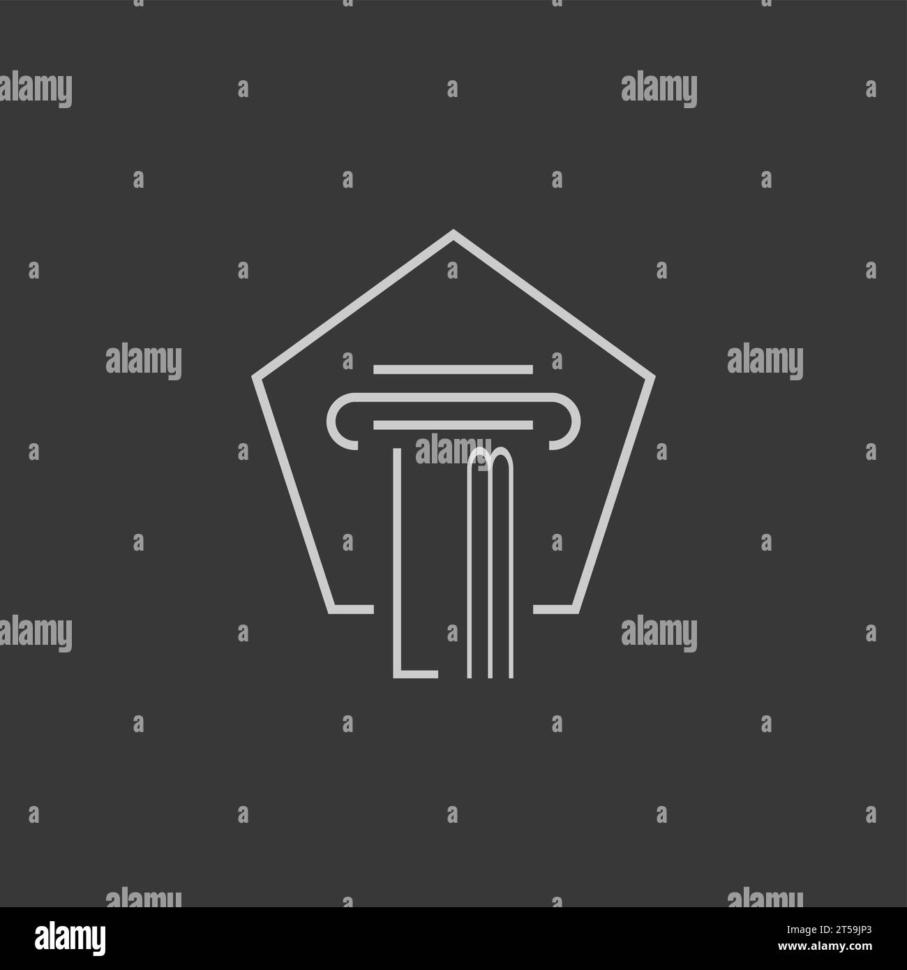 Monogramma iniziale LM con idee di design del logo a colonna monolina Illustrazione Vettoriale