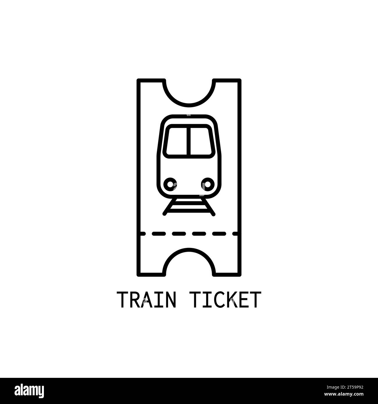 Icona del biglietto del treno. Illustrazione del vettore del biglietto del treno. Symbol per Web e dispositivi mobili Illustrazione Vettoriale
