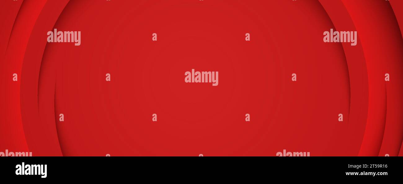 Sfondo natalizio astratto con linee curve su sfondo rosso. Illustrazione banner di sfondo modello orizzontale. Illustrazione Vettoriale