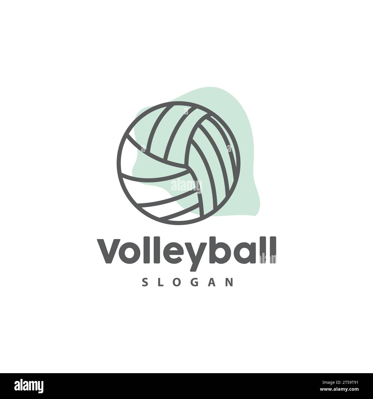 Logo pallavolo, design semplice sportivo, vettoriale World Sports Tournament, icona simbolo illustrazione Illustrazione Vettoriale