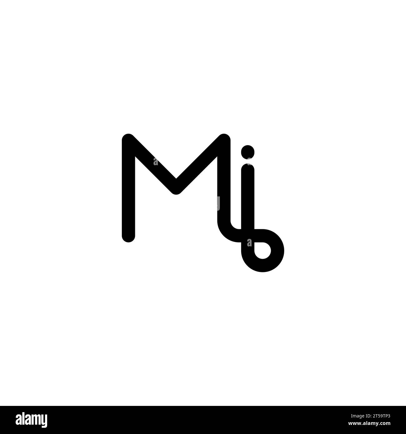 Logo mi, monogramma mi, logo mi iniziale, logo mi lettera, icona, vettore Illustrazione Vettoriale