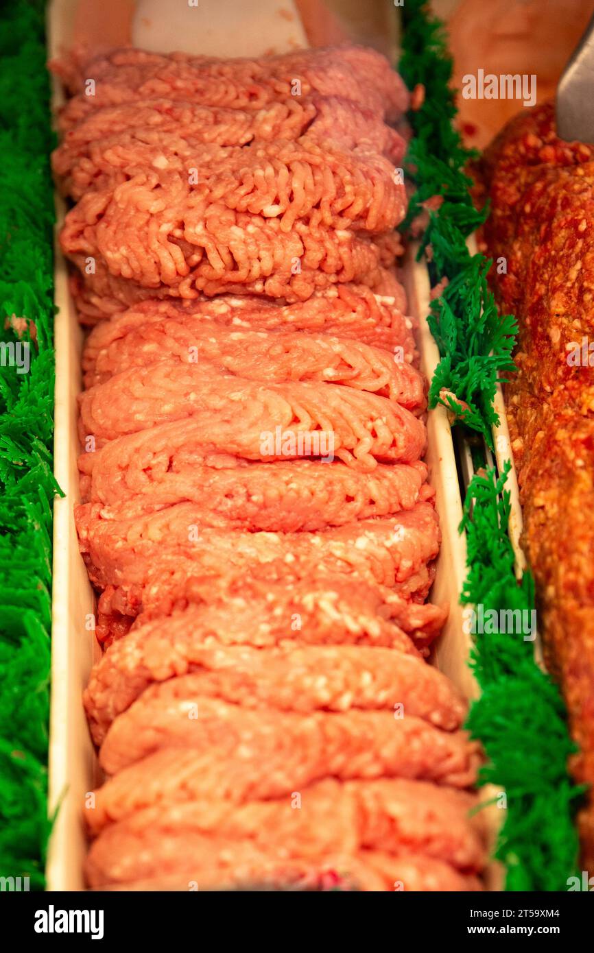 Ground tacchino in un negozio pesented per essere. acquistato Foto Stock