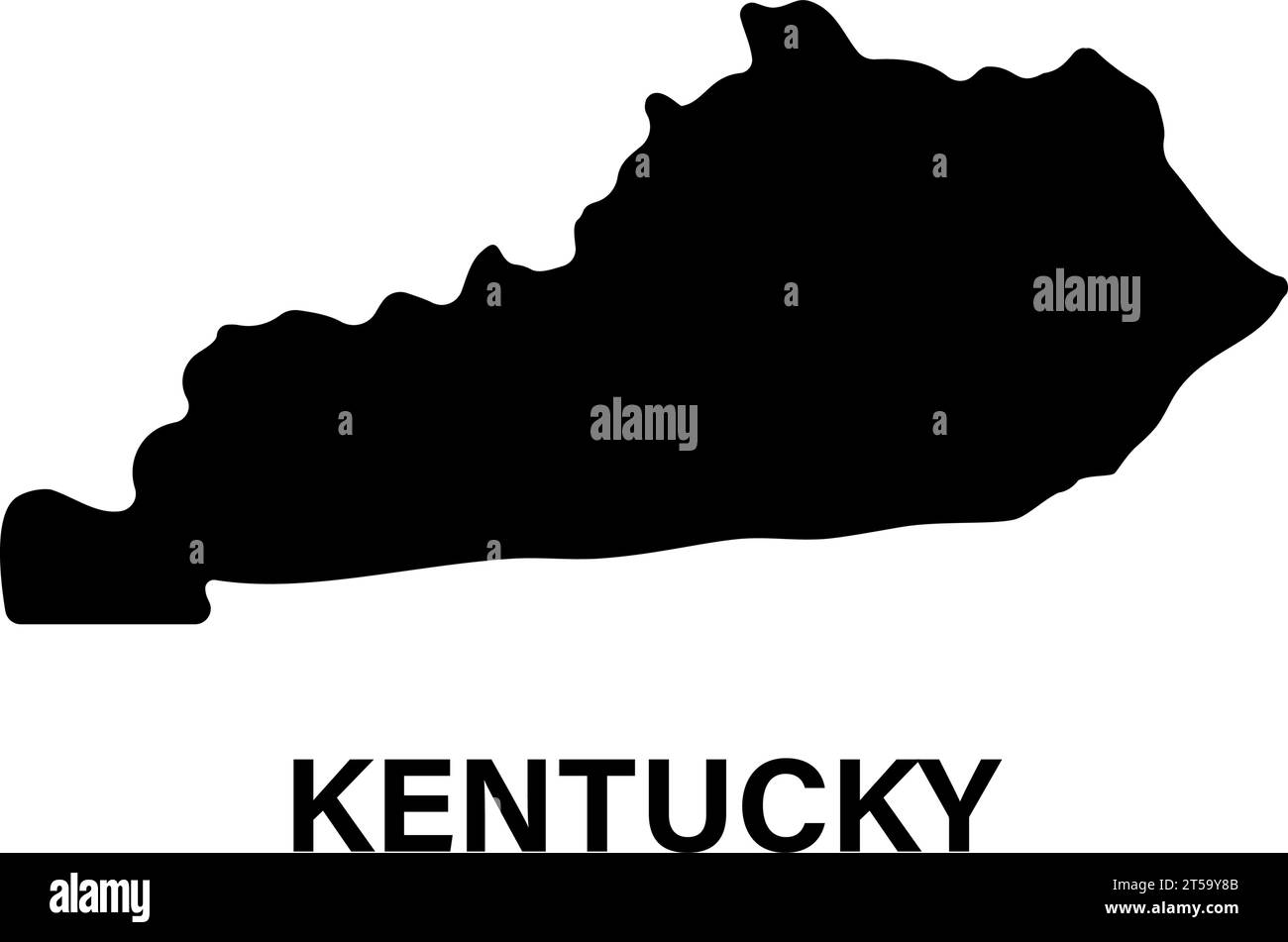 Icona silhouette della mappa dello stato del Kentucky Illustrazione Vettoriale