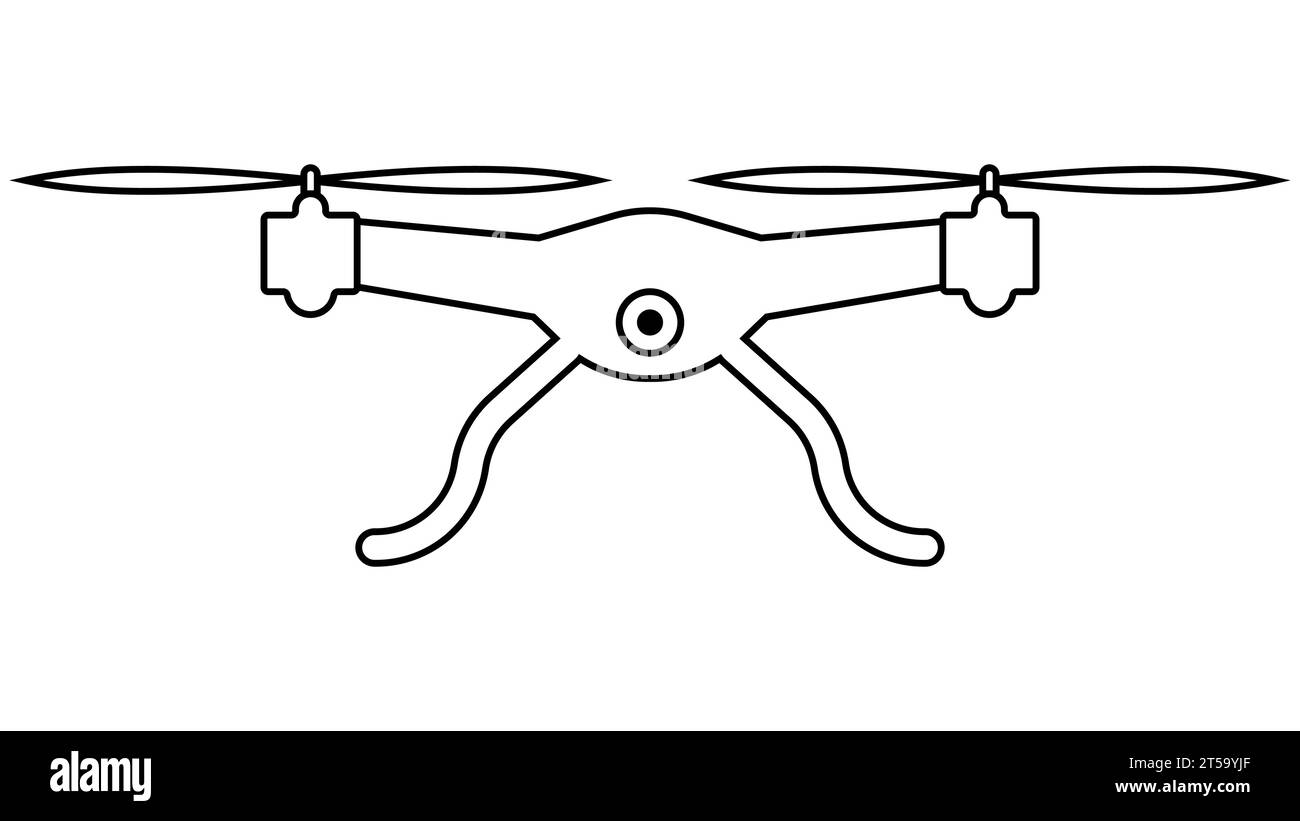 Drone Flying Copter camera, quadcopter controllato per la ricognizione dall'alto Illustrazione Vettoriale