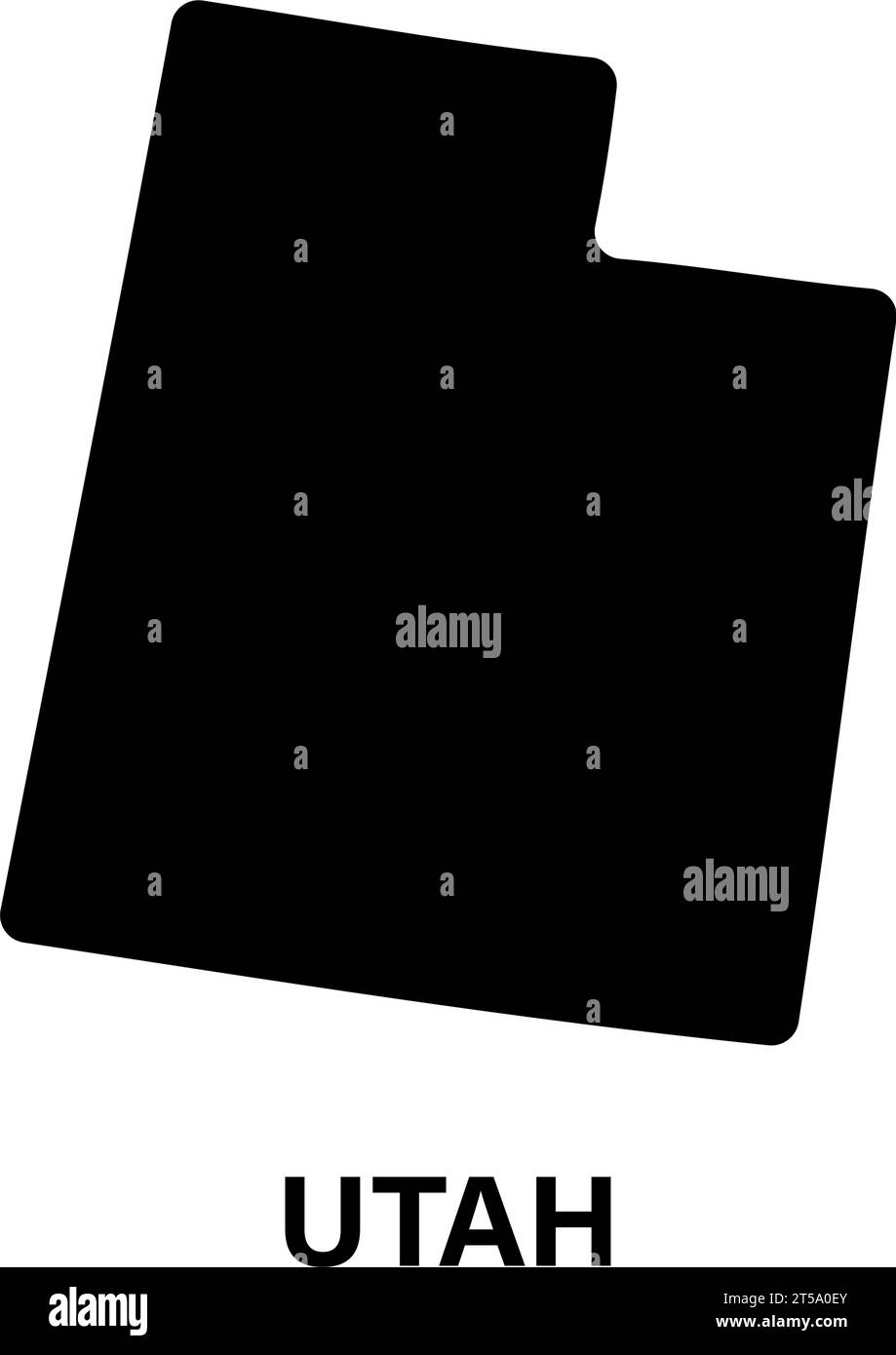 Icona silhouette della mappa dello stato dello Utah Illustrazione Vettoriale