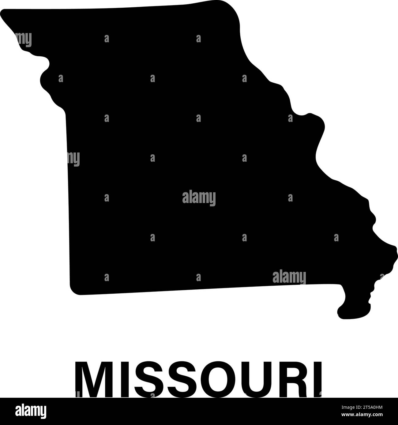 Icona silhouette della mappa dello stato del Missouri Illustrazione Vettoriale