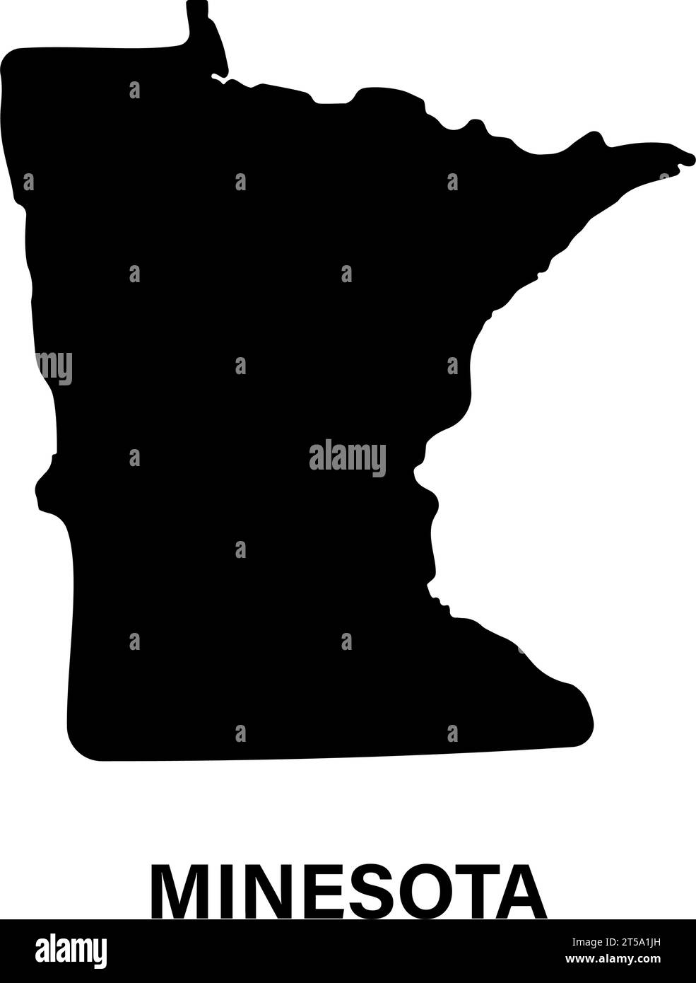 Icona silhouette della mappa di stato del Minnesota Illustrazione Vettoriale