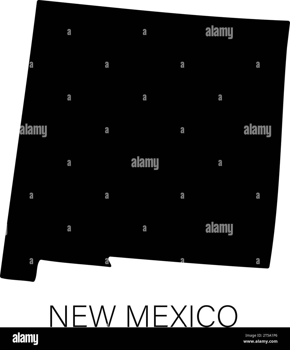 Icona silhouette della mappa dello stato del New Mexico Illustrazione Vettoriale