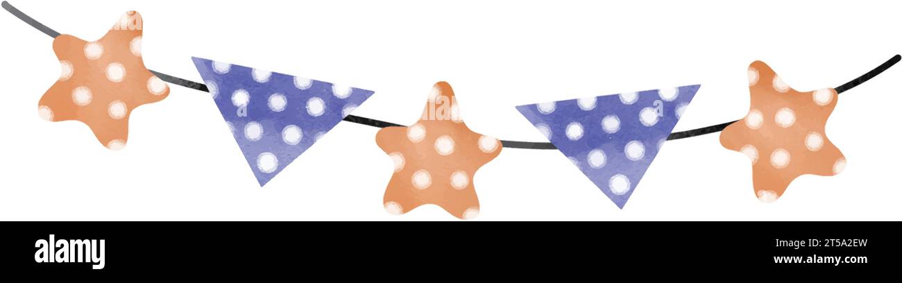 Trick or Treat Halloween Flags, bandiere colorate con corda a triangolo per le celebrazioni Spooky di ottobre Illustrazione Vettoriale