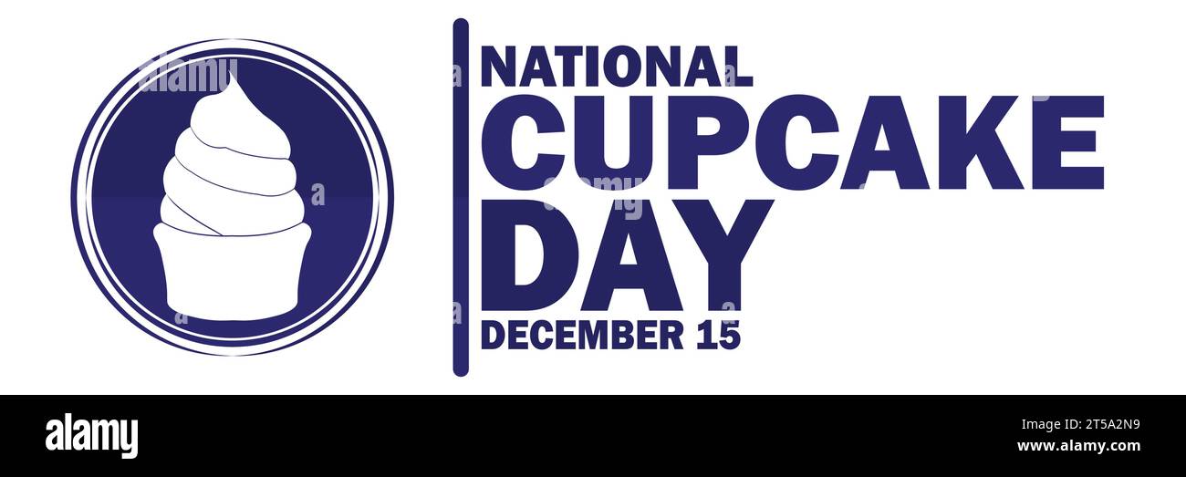 Illustrazione vettoriale del National Cupcake Day. 15 dicembre. Concetto di vacanza. Modello per sfondo, banner, scheda, poster con iscrizione di testo. Illustrazione Vettoriale
