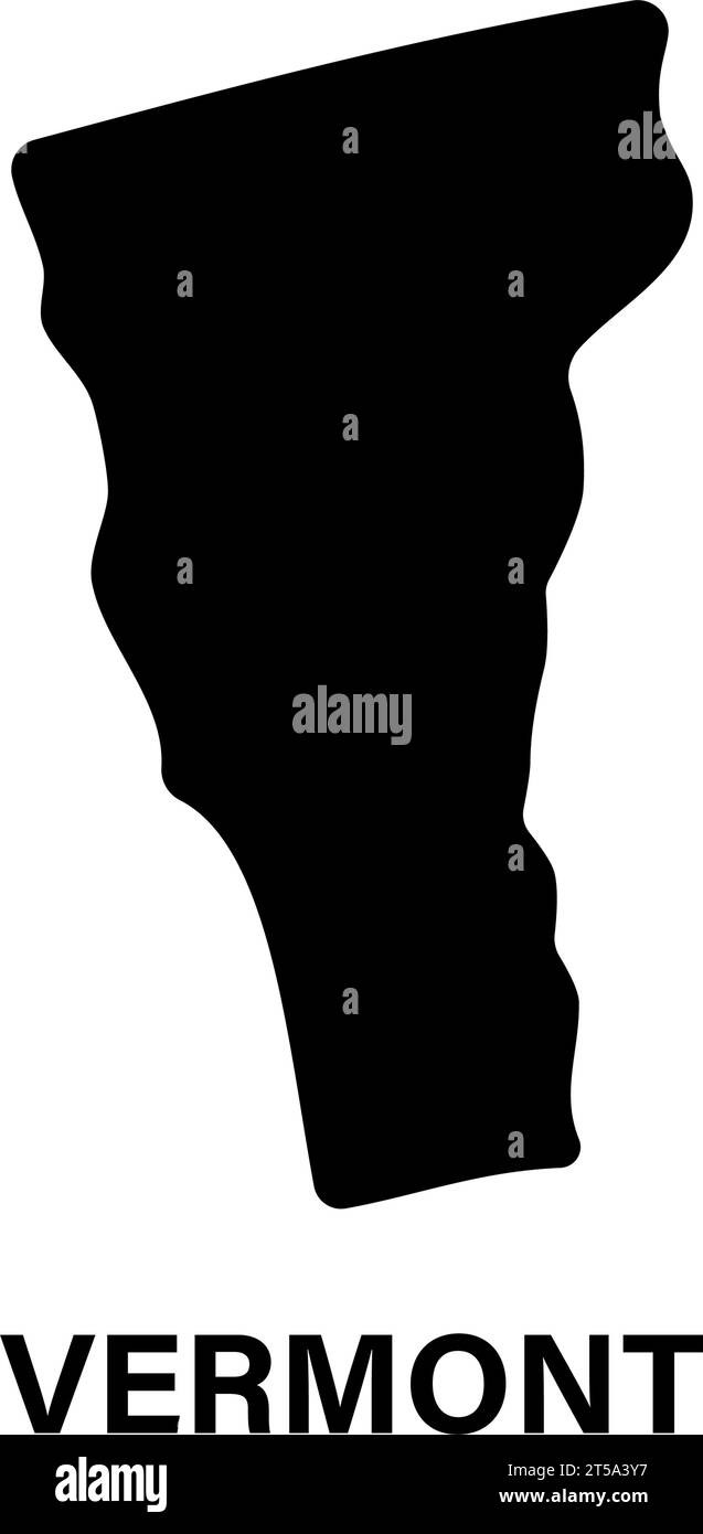 Icona silhouette della mappa dello stato del Vermont Illustrazione Vettoriale