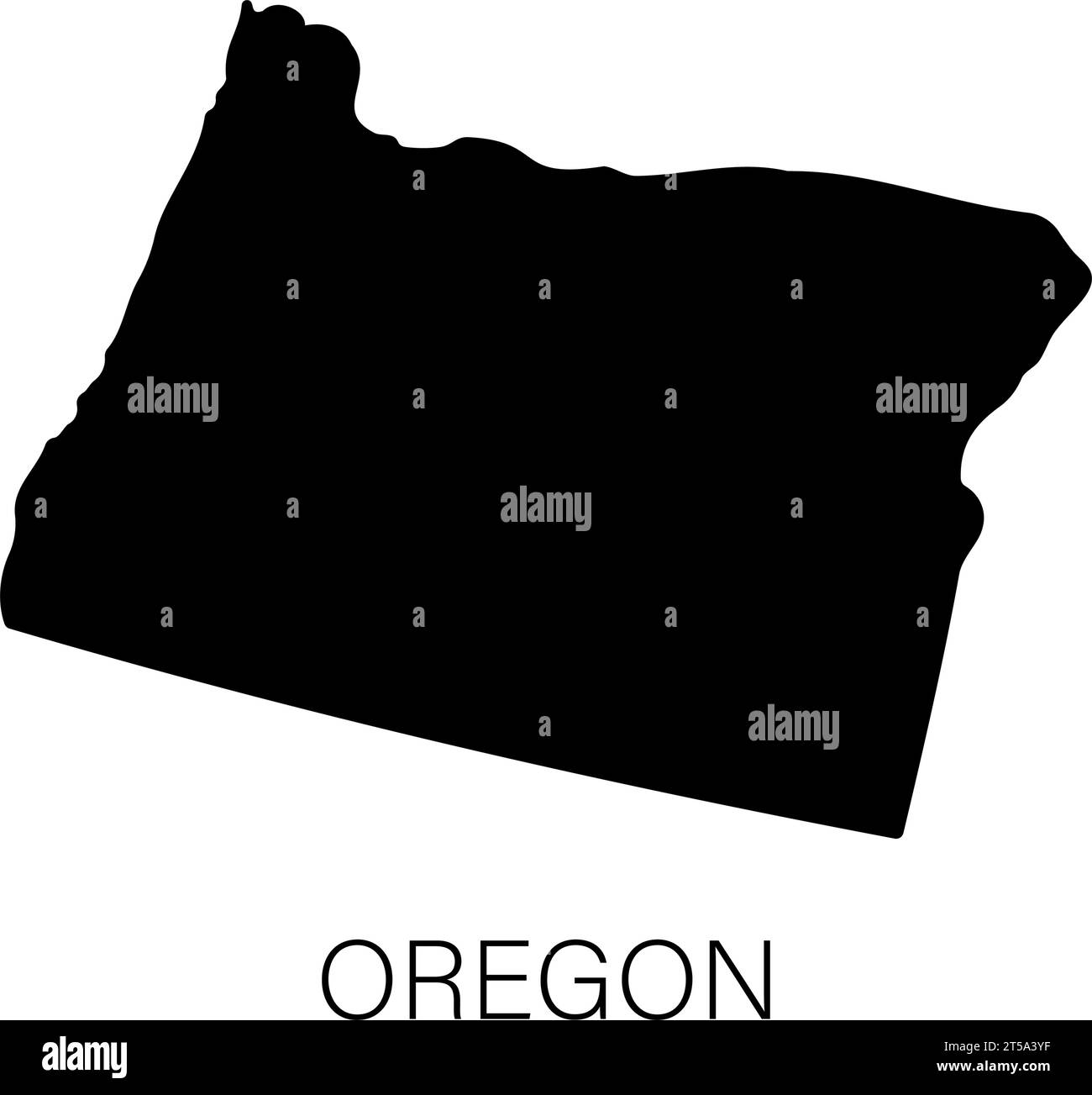 Icona silhouette della mappa dello stato dell'Oregon Illustrazione Vettoriale