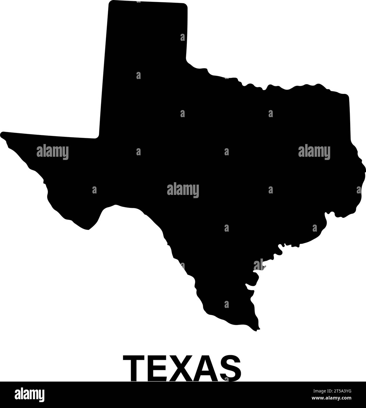Icona della mappa della silhouette dello stato del Texas Illustrazione Vettoriale