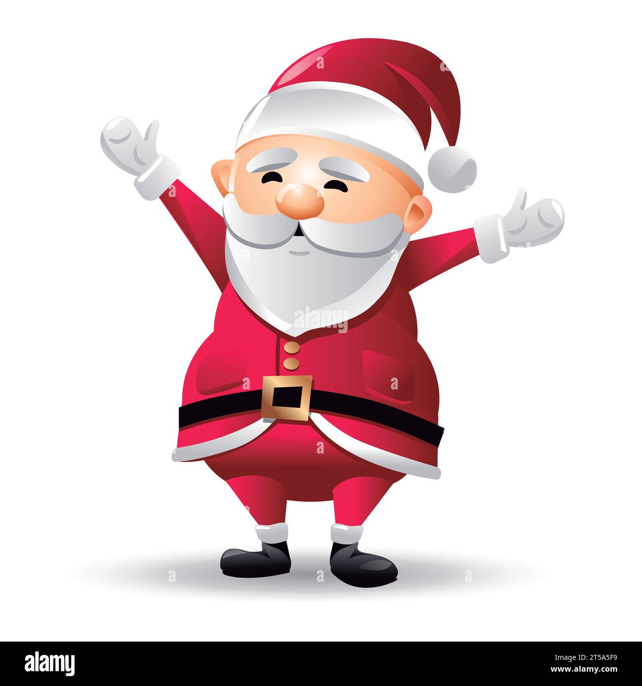 Babbo natale isolato su sfondo bianco. buon cartone animato. Illustrazione vettoriale. EPS 10. Illustrazione Vettoriale