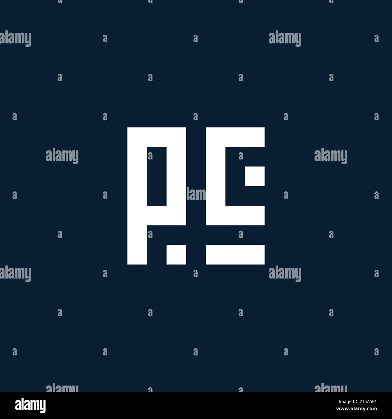 Logo monogramma iniziale PC con idee geometriche di design Illustrazione Vettoriale