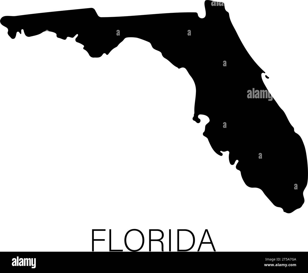 Icona della mappa della silhouette dello stato della Florida Illustrazione Vettoriale