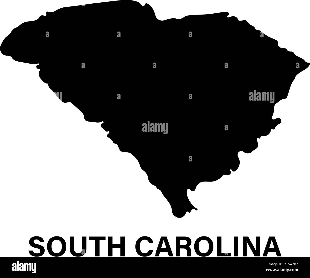 Icona della silhouette della mappa dello stato del South Carolina Illustrazione Vettoriale