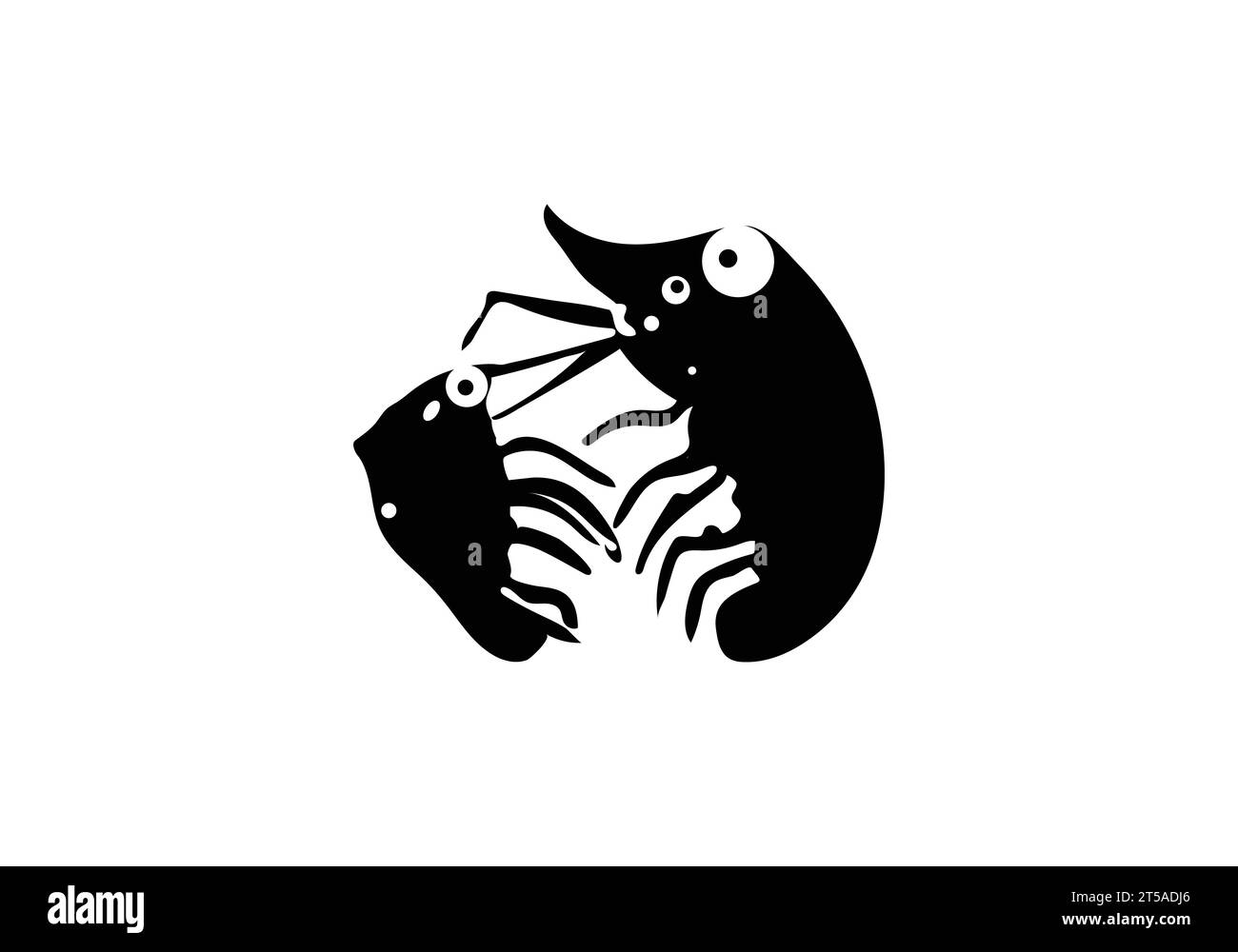 Stile minimalista icona gamberetti amano Illustrazione Vettoriale