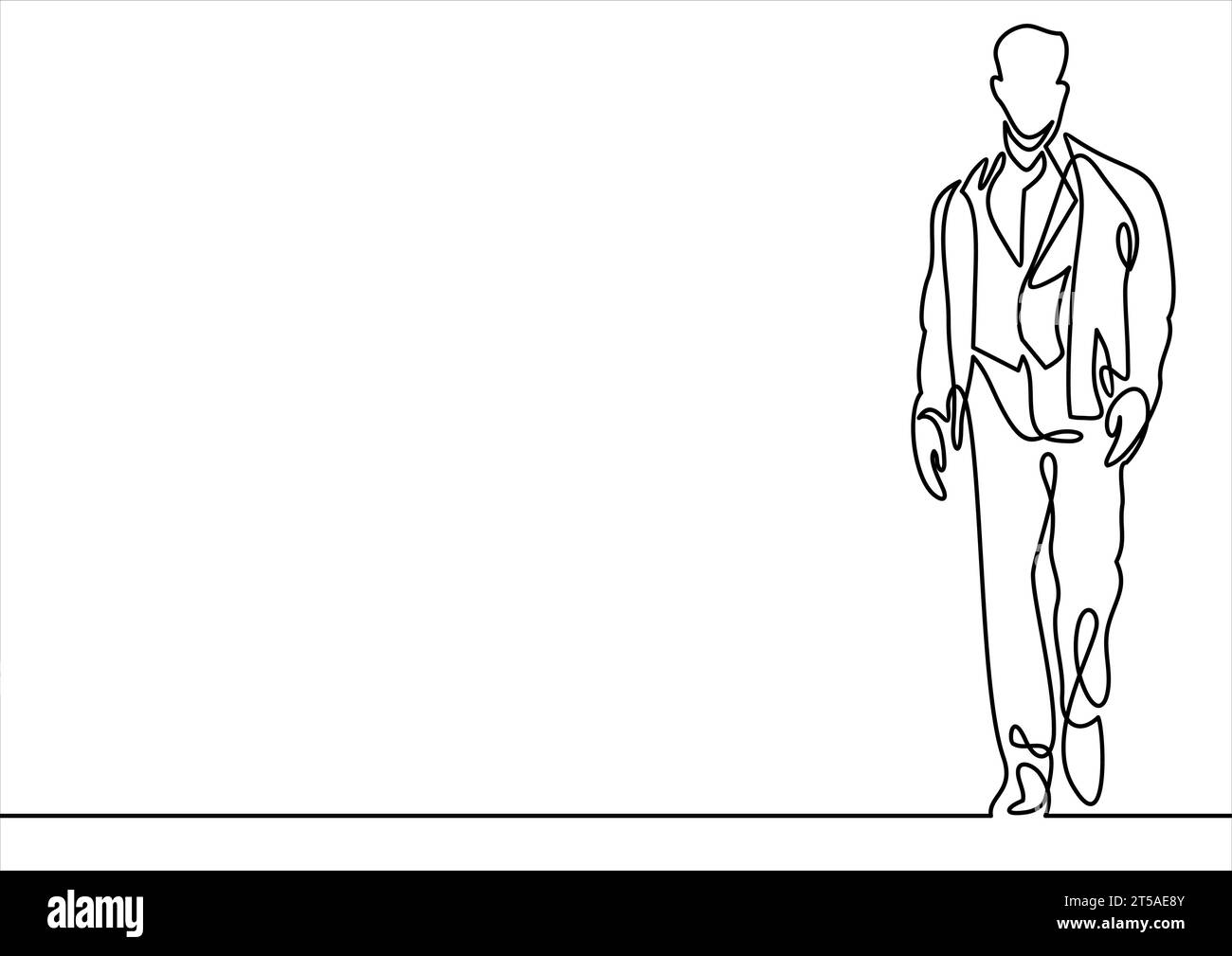 Illustrazione vettoriale elegante disegno a linee man-Continuous Illustrazione Vettoriale