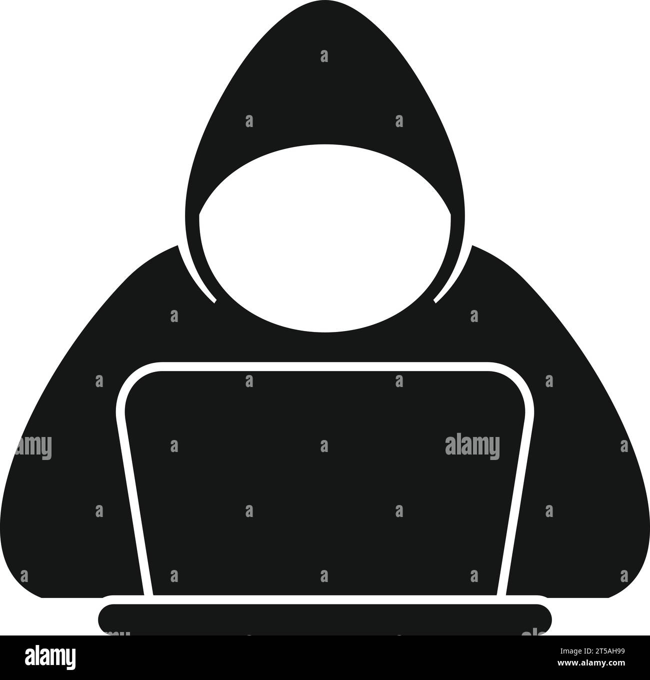 Icona di hacker anonimo Simple Vector. Mark aveva una persona. Capo avatar Illustrazione Vettoriale