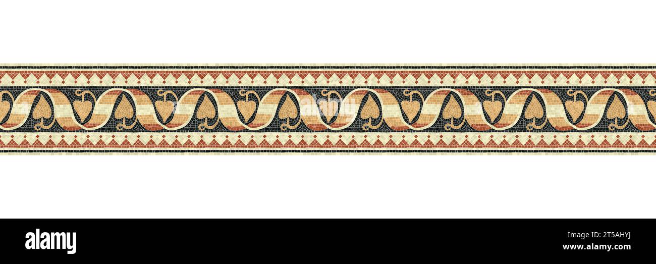 Tessere a mosaico con bordo orizzontale, motivo vettoriale Illustrazione Vettoriale