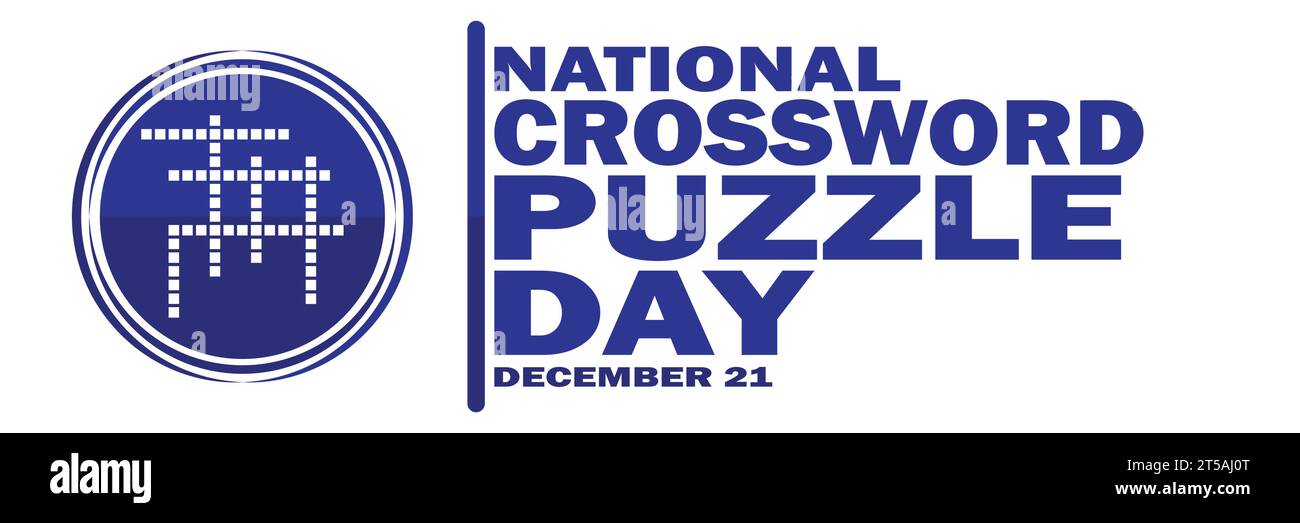 Illustrazione vettoriale del National Crossword Puzzle Day. 21 dicembre. Concetto di vacanza. Modello per sfondo, banner, scheda, poster con iscrizione di testo. Illustrazione Vettoriale