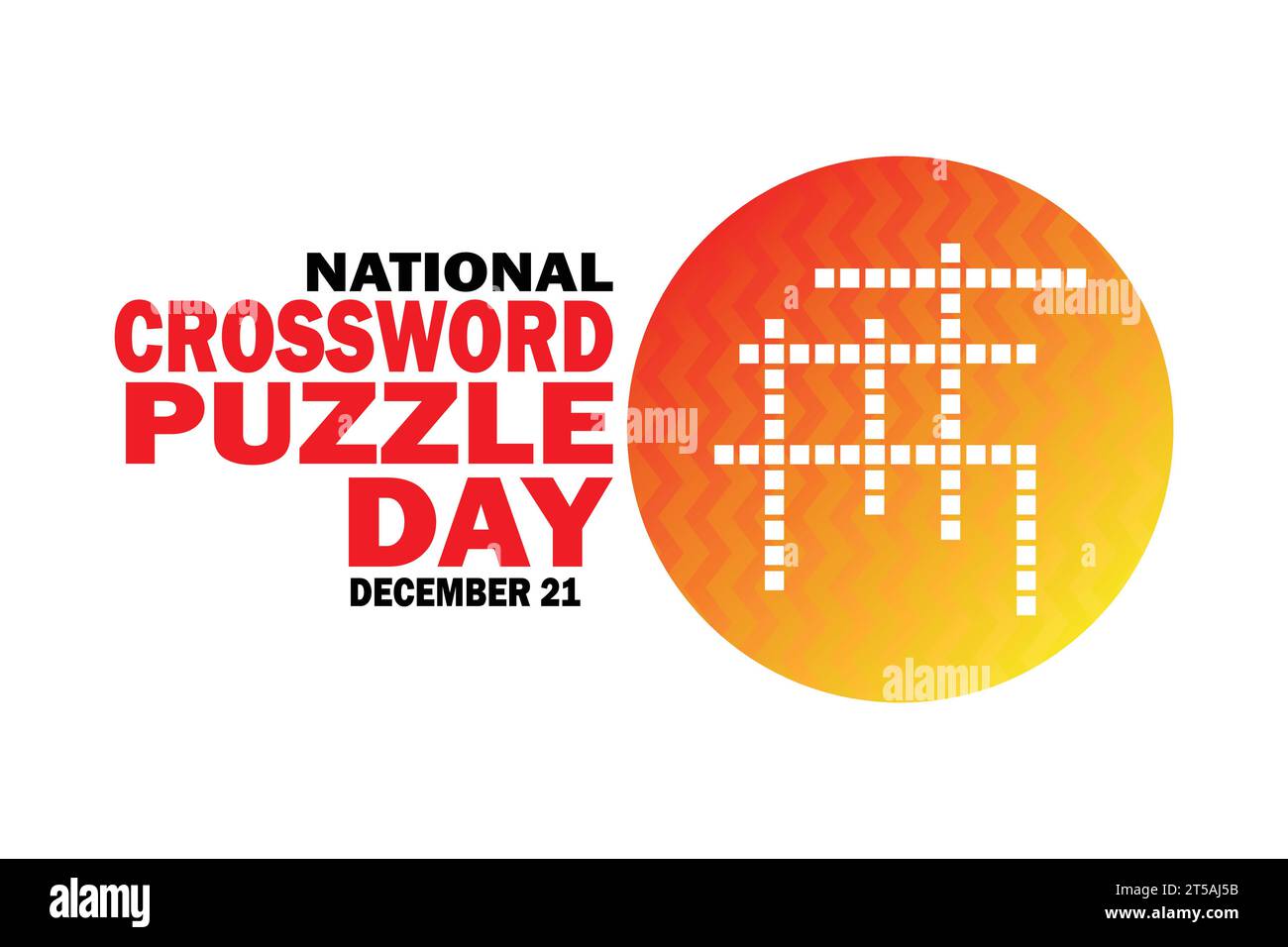 National Crossword Puzzle Day. 21 dicembre. Concetto di vacanza. Modello per sfondo, banner, scheda, poster con iscrizione di testo. Illustrazione vettoriale. Illustrazione Vettoriale