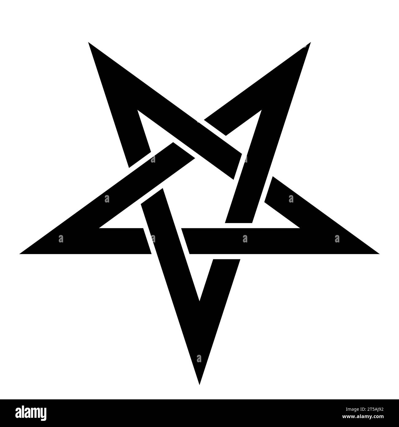 Pentagram - illustrazione vettoriale di una semplice stella a cinque punte, isolata sul bianco Illustrazione Vettoriale