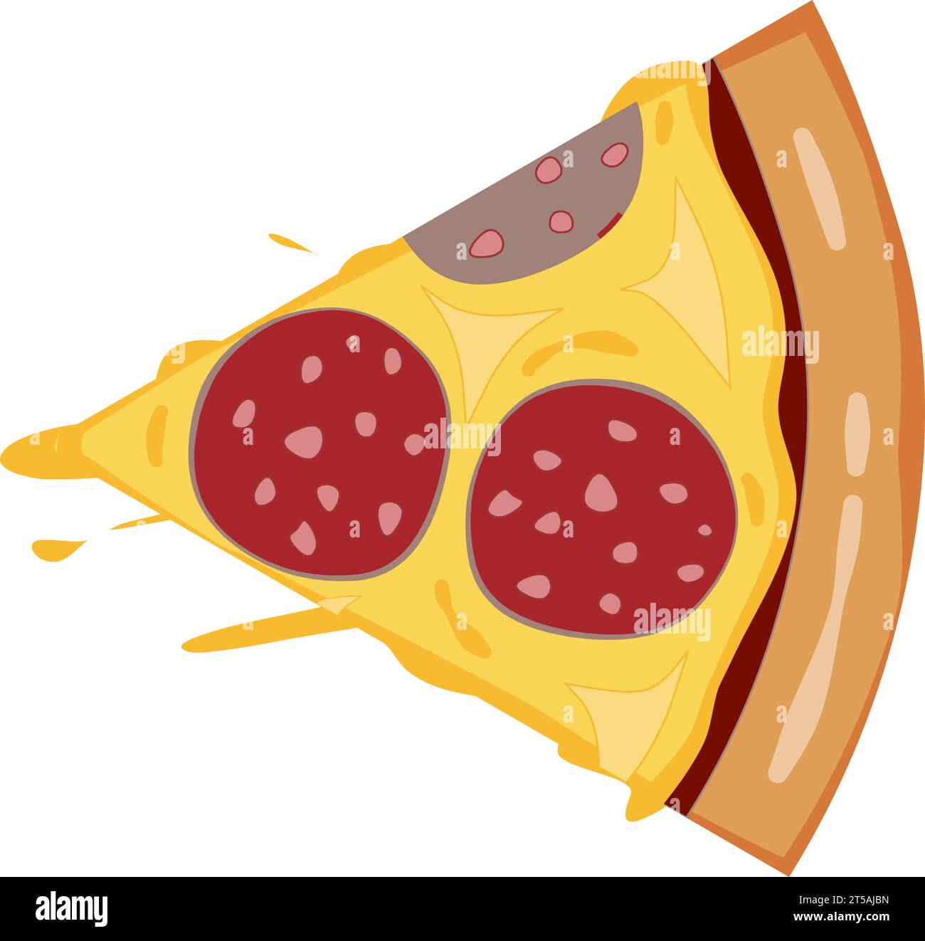 Fetta di fetta di fusione di formaggio piemontese illustrato in figura per isolare il design piatto Illustrazione Vettoriale