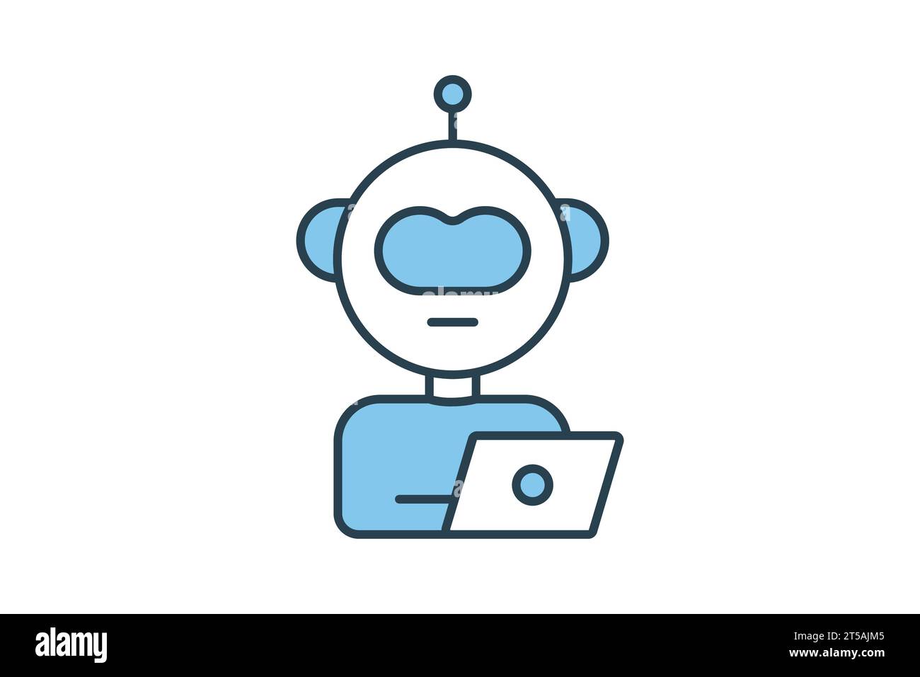 icona assistente ai. icona relativa al dispositivo, all'intelligenza artificiale. stile icona linea piatta. semplice progettazione vettoriale modificabile Illustrazione Vettoriale