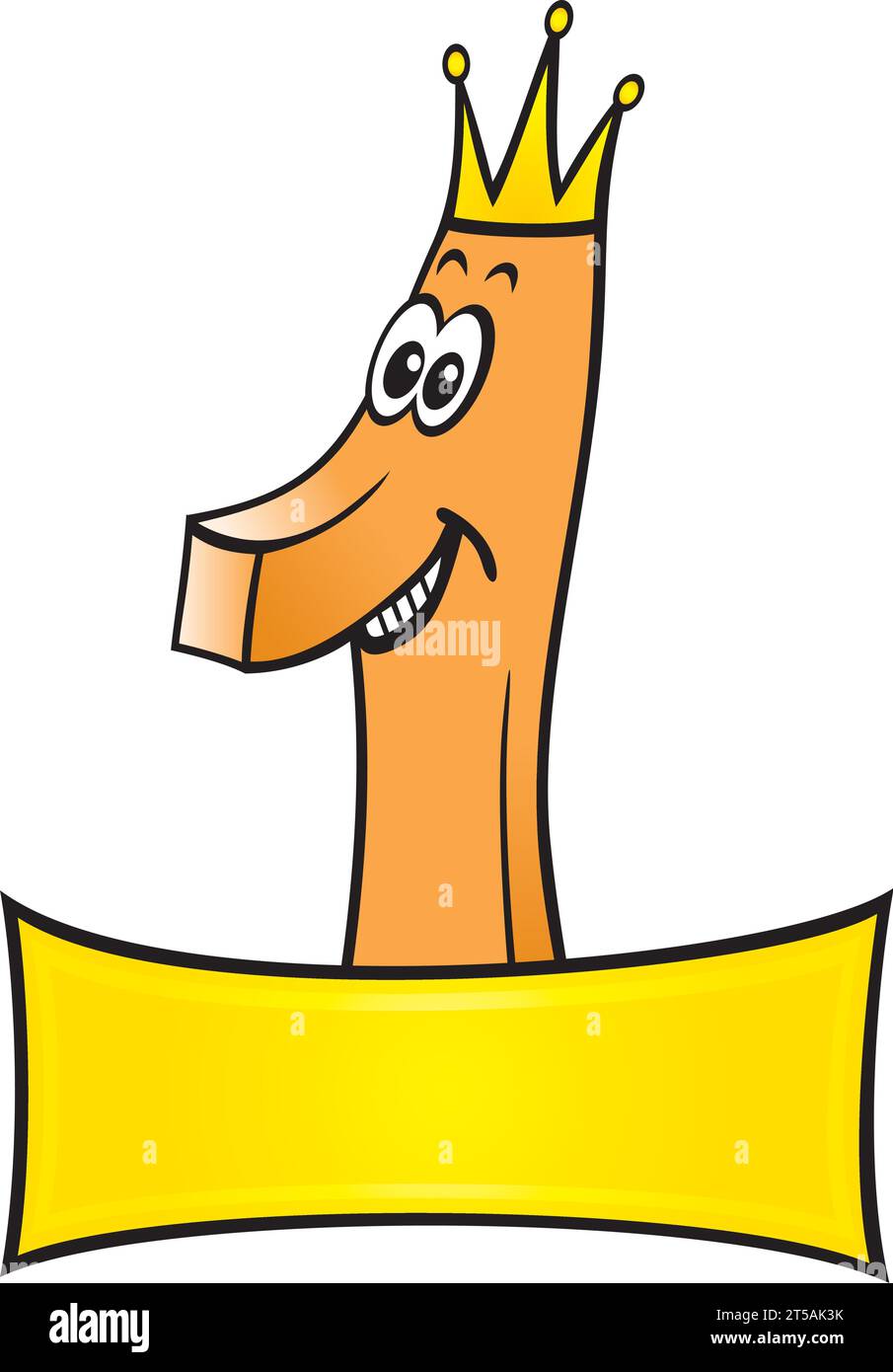 Numero uno creato in stile cartone animato Illustrazione Vettoriale