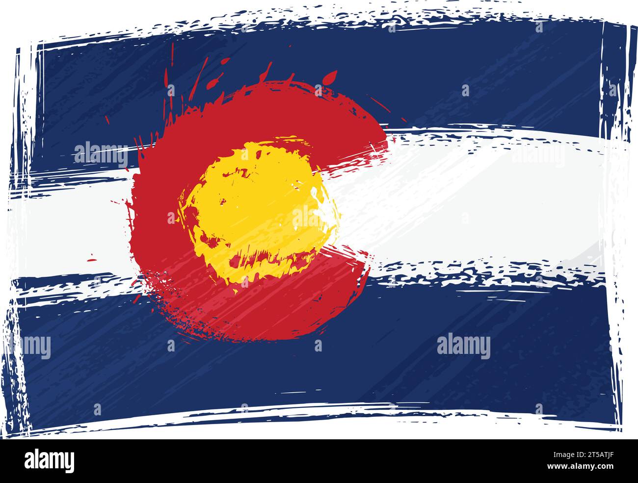 Bandiera dello stato del Colorado creata in stile grunge Illustrazione Vettoriale