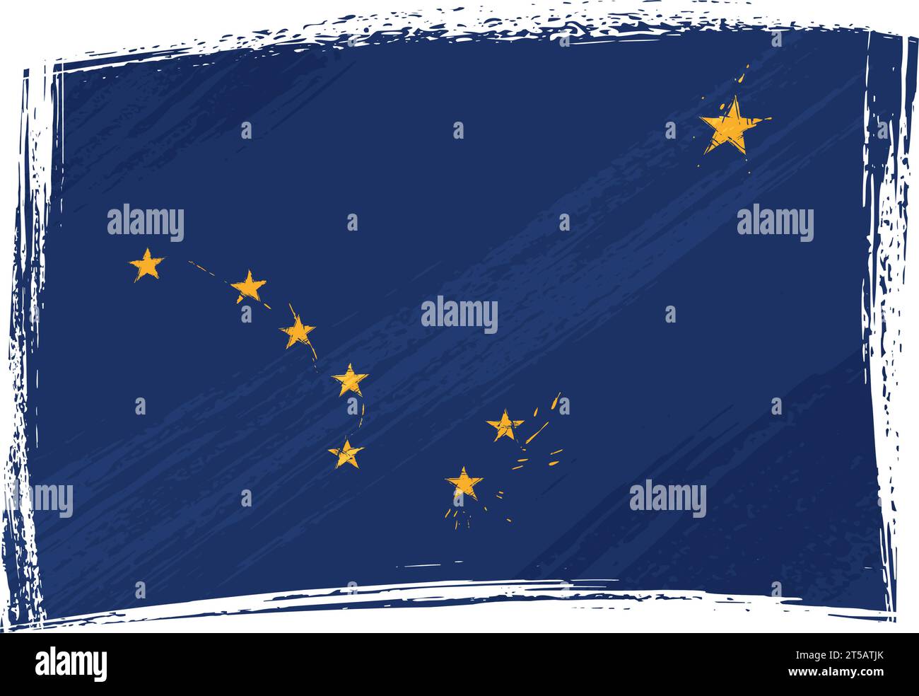 Bandiera dello stato dell'Alaska creata in stile grunge Illustrazione Vettoriale