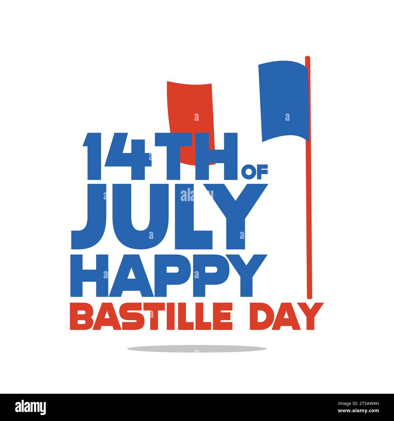 Poster colorato del giorno Happy bastille con bandiera di France Vector Illustrazione Vettoriale