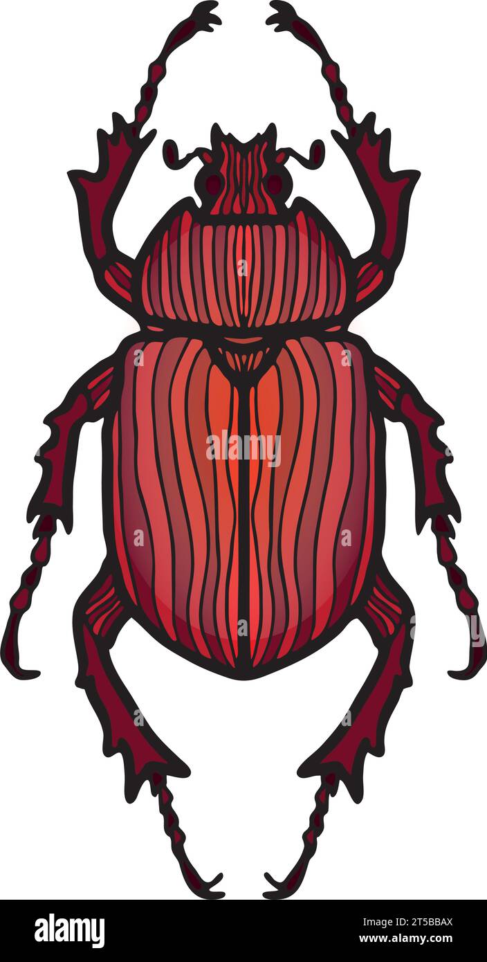 Lavorazione artigianale delicata: Il fascino misterioso di Beetle, catturato in uno splendore gotico opulento. Illustrazione Vettoriale