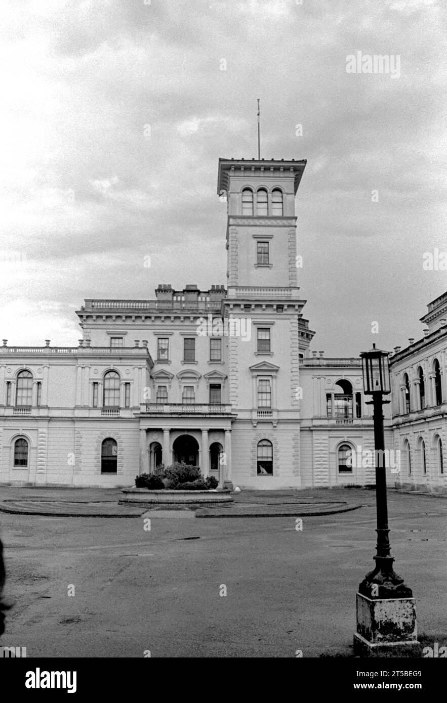 Osbourne House, la villa per le vacanze della Regina Vittoria sull'Isola di Wight, girata sul film Ilford HP5 Foto Stock