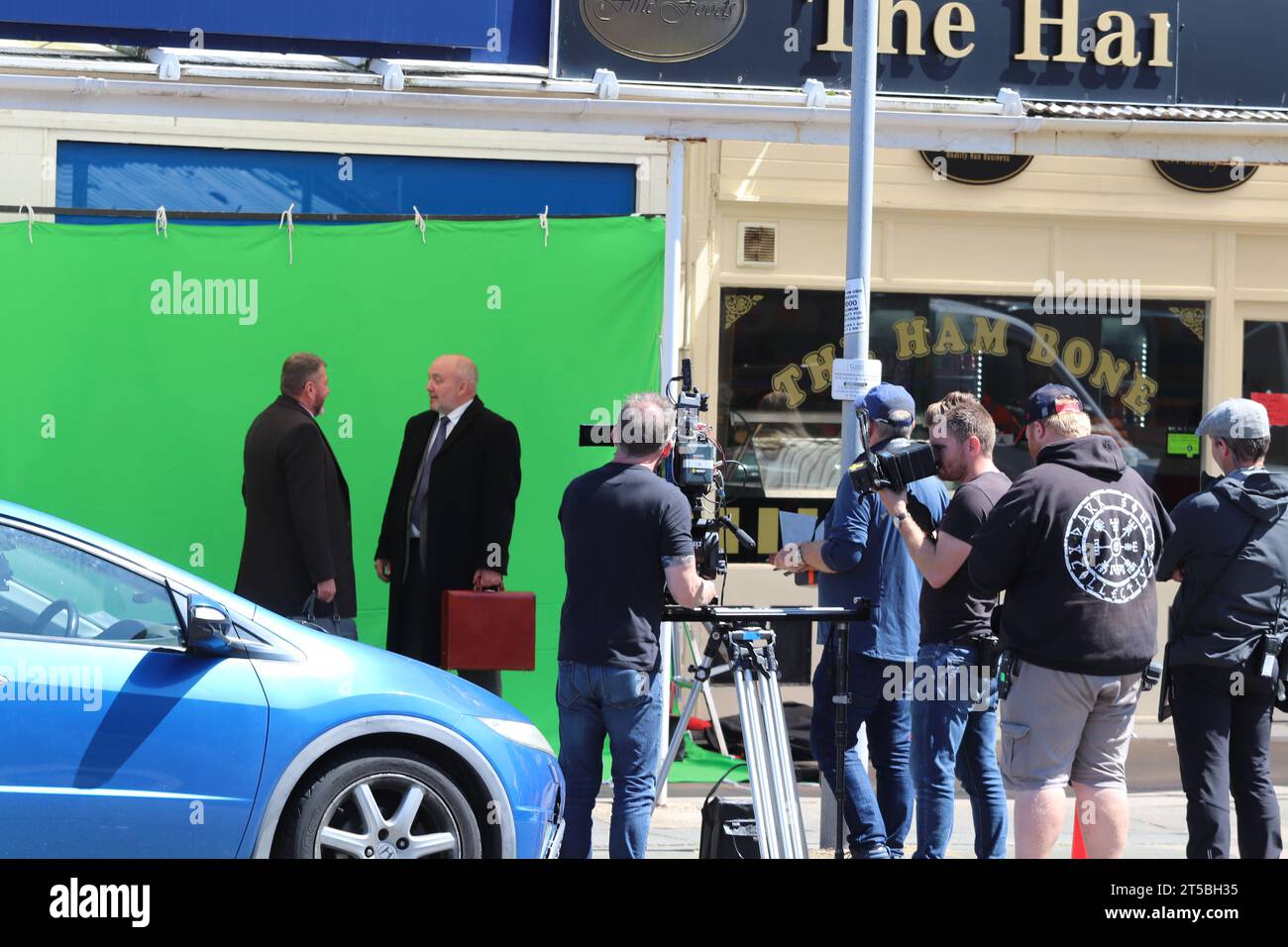 Mr Bates V the Post Office è un dramma ITV basato su una vera storia di ingiustizia, girato a Craig-y-Don Llandudno, Galles Foto Stock