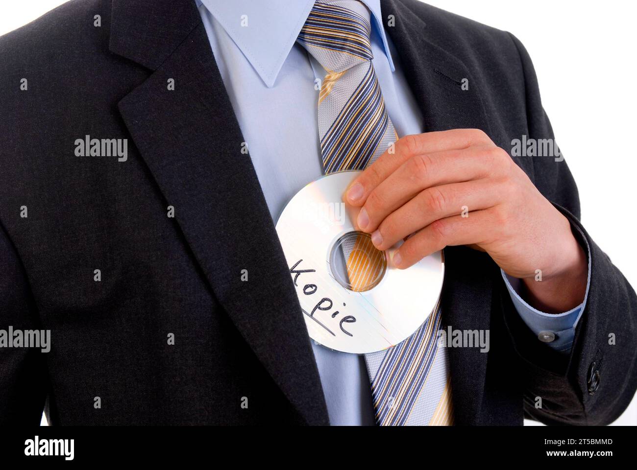 Businessmann mit einer Daten CD in der Hand - Datenklau, BLF *** uomo d'affari con un CD dati in mano furto di dati, BLF 07010541 x credito: Imago/Alamy Live News Foto Stock