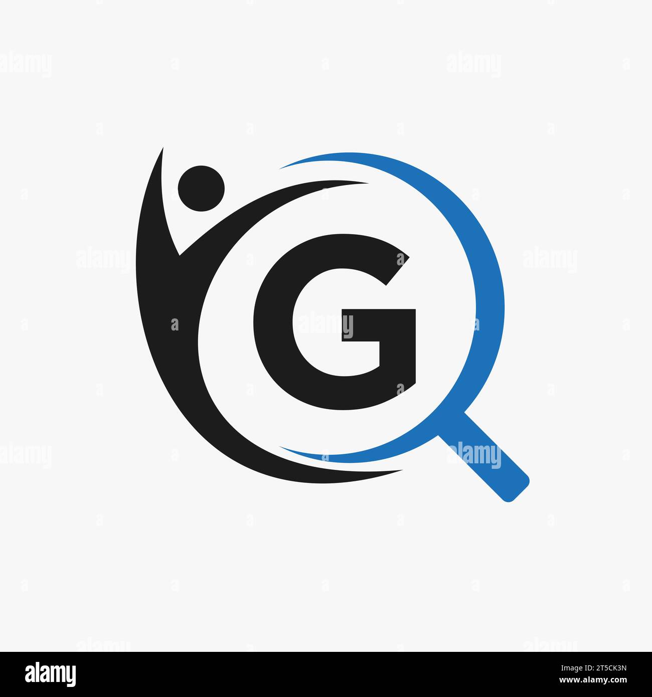 Letter G Search and Heathcare Logo Design. Simbolo del logo Community Finder Illustrazione Vettoriale